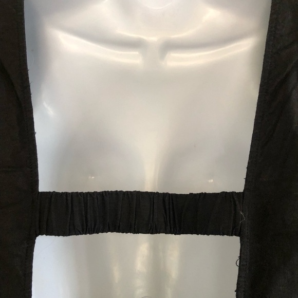 Urban Outfitters Linen Blend Sweetheart Neck Cap Sleeve Cutout Back Dress Sz L - Picture 5 of 14